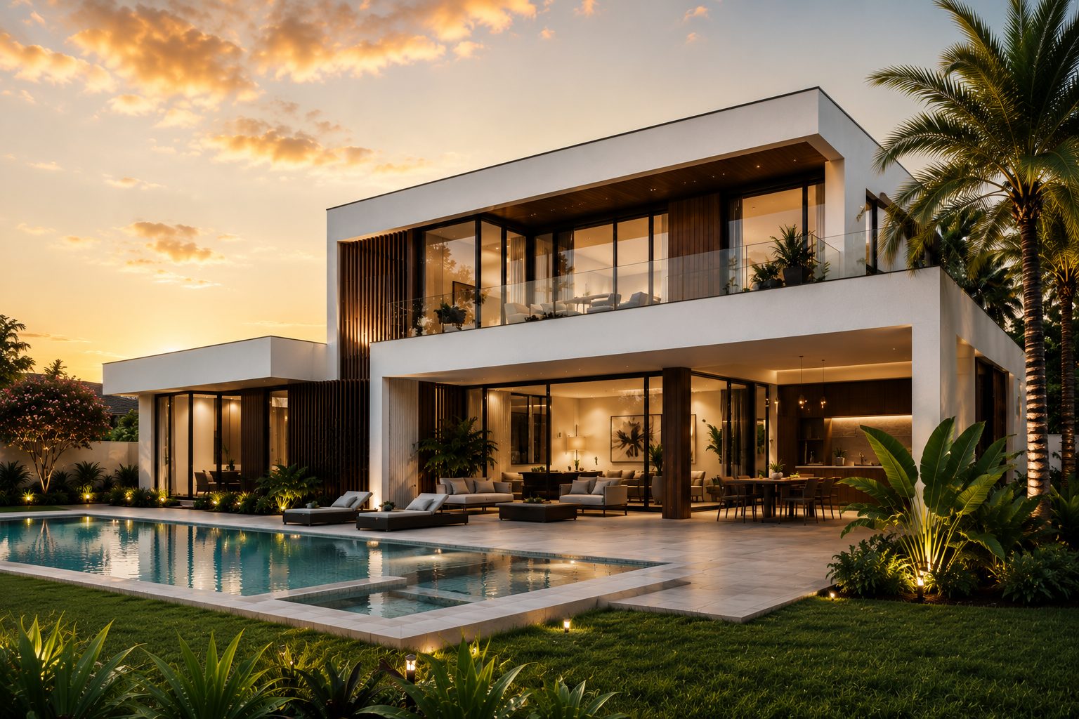 Casa Nexa, fachada contemporânea com piscina